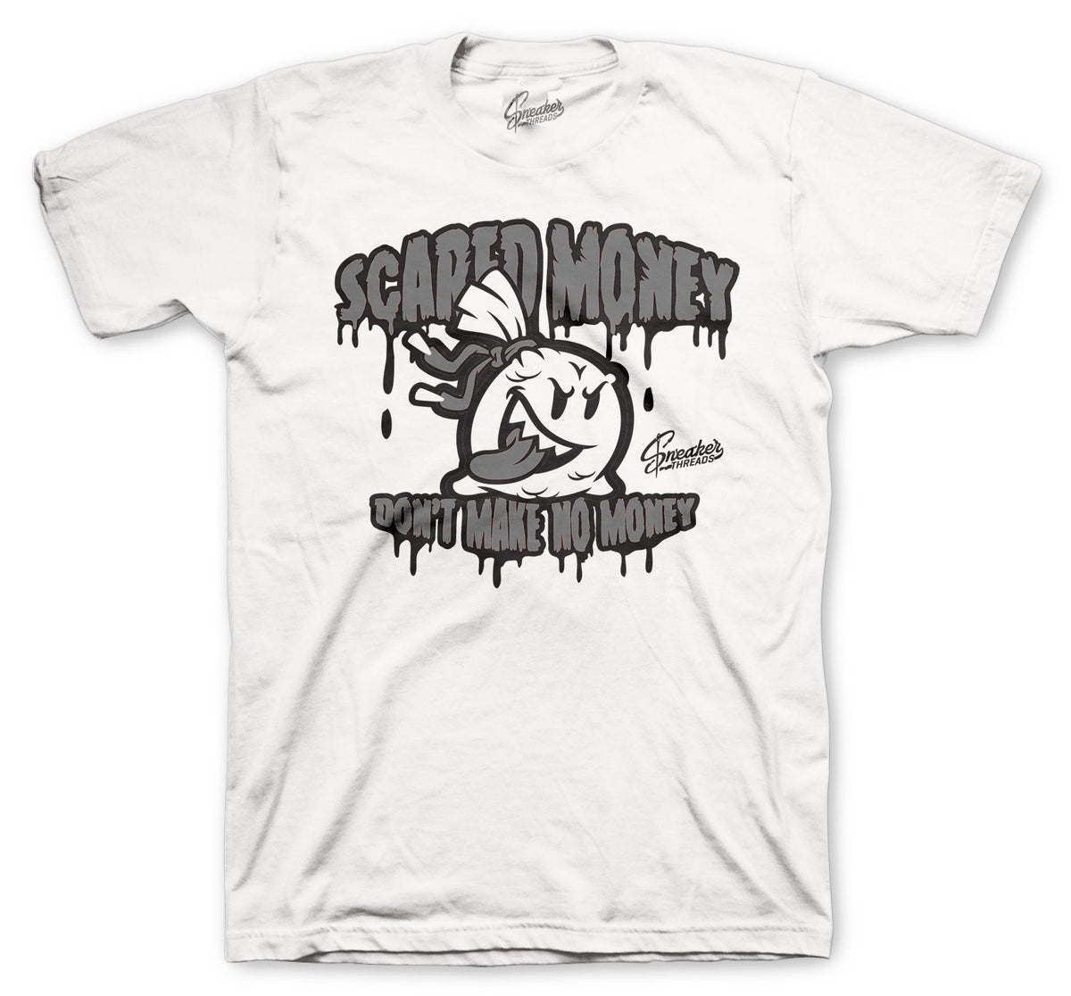 Retro 12 Dark Grey Scared Money Shirt