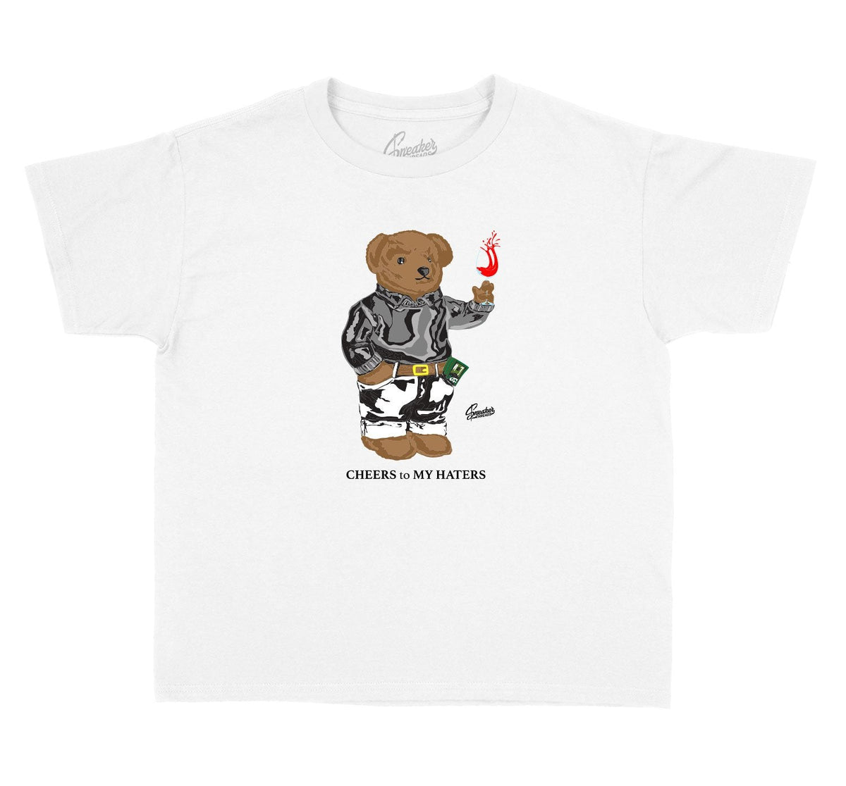 Kids - Metallic Silver 11 Cheers Bear Shirt