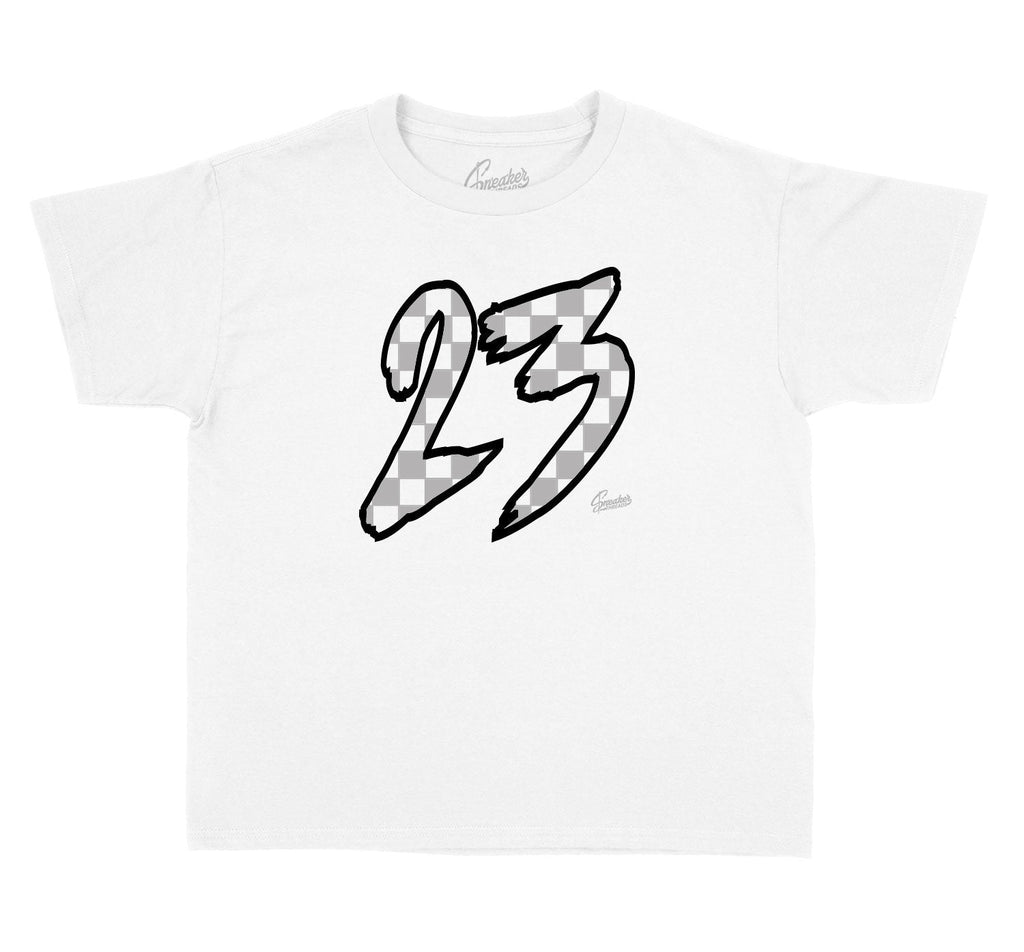 Kids - Metallic Silver 11 Checkered Shirt