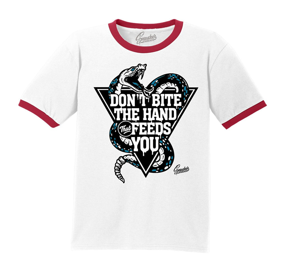 Retro 4 What The Four Hand that Feeds Ringer Shirt