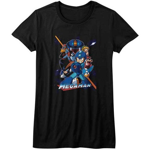 Junior's Mega Man Collage Orange Beam T-Shirt product image 1