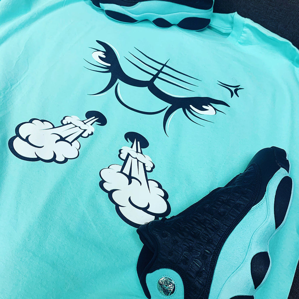 Retro 13 Island Green Raging Face Shirt